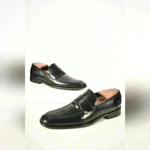 SALVATORE FERRAGAMO Black Smooth Calfskin Leather Penny Dres Loafer 8US Italy - Picture 2 of 8